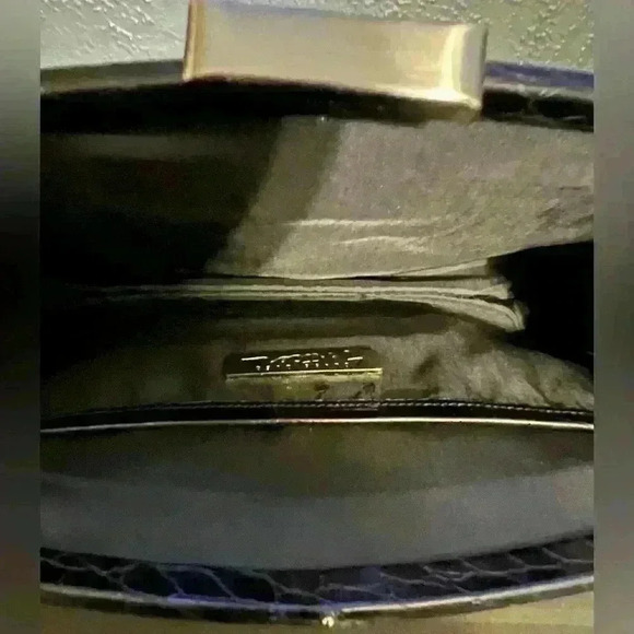 Black croc patent long clutch bag - Picture 5 of 9